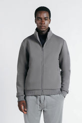 GIUBBOTTO DOPPIO TESSUTO COLLO IN PIEDI GRIGIO SCURO